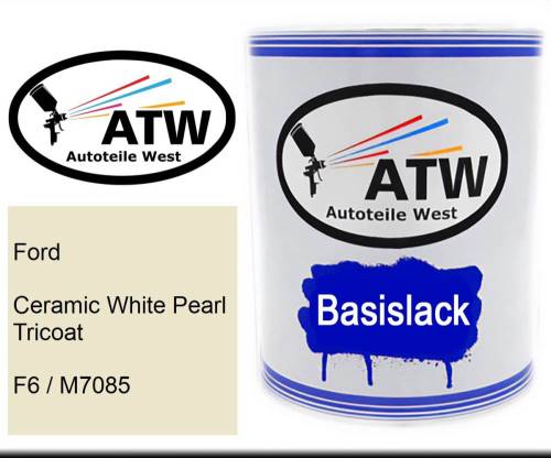 Ford, Ceramic White Pearl Tricoat, F6 / M7085: 1L Lackdose, von ATW Autoteile West.